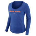 Women's Nike Boise State Broncos Slubbed Dri-fit Tee, Size: Xxl, Blue