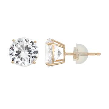100 Facets Of Love 10k Gold Lab-created Sapphire Stud Earrings, Women's