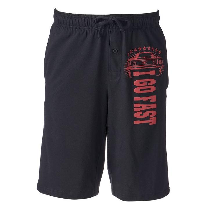 Men's Ford Mustang Jams Shorts, Size: Medium, Black