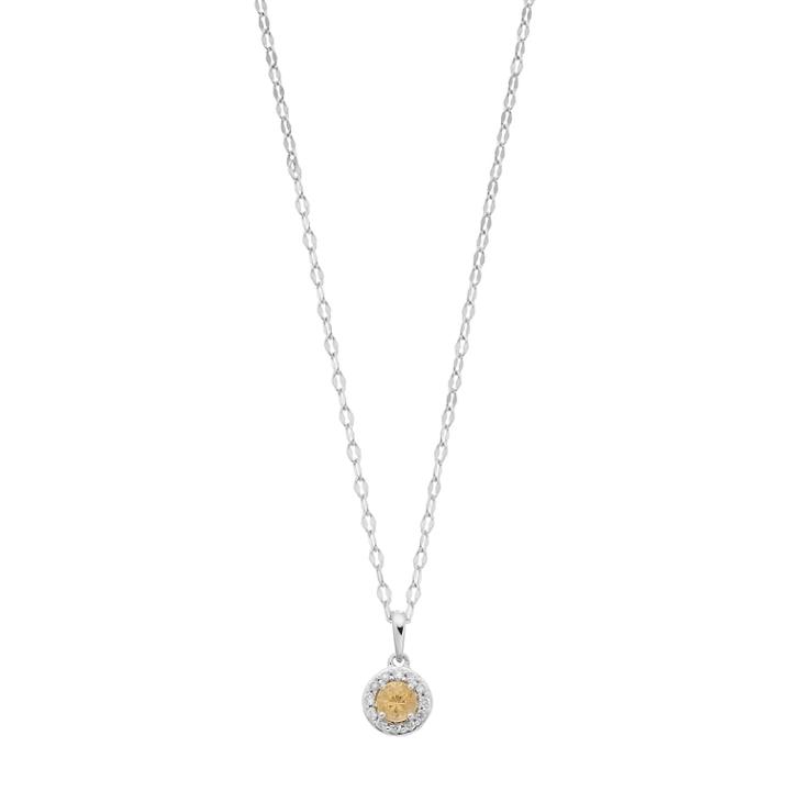 Lc Lauren Conrad 10k Gold Citrine & Diamond Accent Halo Pendant Necklace, Women's, Size: 18, Yellow