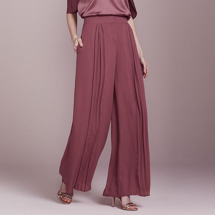 Lc Lauren Conrad Dress Up Shop Collection Pleated Palazzo Pants - Women's, Size: 8, Med Red