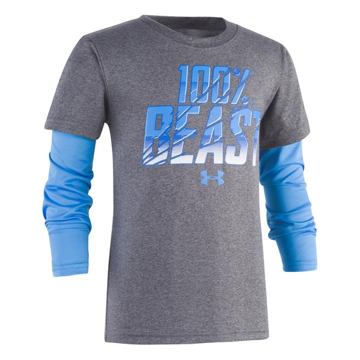 Boys 4-7 Under Armour 100% Beast Mock Layer Tee, Size: 6, Oxford