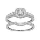Diamond Tiered Square Engagement Ring Set In 10k White Gold (1/3 Carat T.w.), Women's, Size: 7