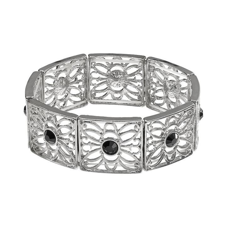 1928 Filigree Stretch Bracelet, Women's, Grey