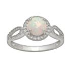 Sterling Silver Lab-created Opal And Lab-created White Sapphire Halo Ring, Women's, Size: 8, Multicolor