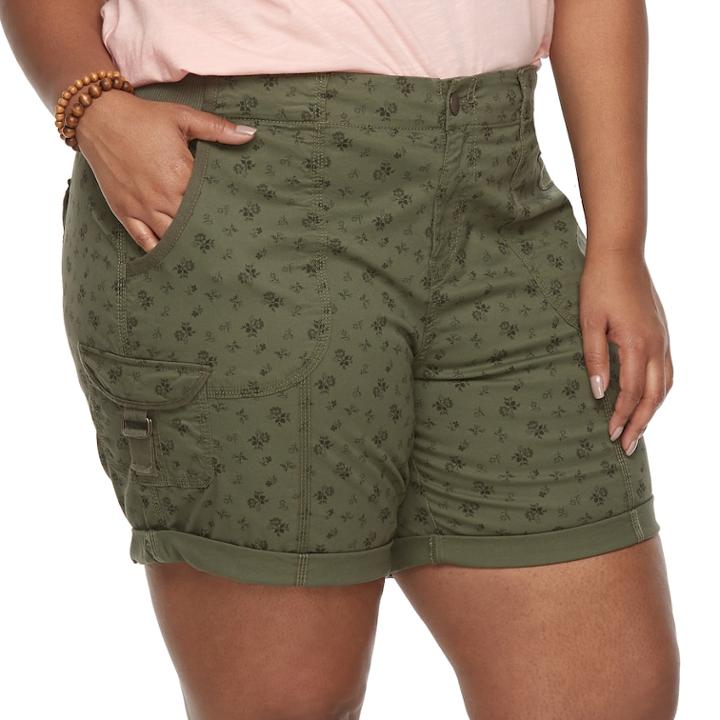 Plus Size Sonoma Goods For Life&trade; Utility Bermuda Shorts, Women's, Size: 18 W, Green