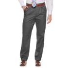 Men's Croft & Barrow&reg; Classic-fit Pleated No-iron Stretch Pants, Size: 36x29, Med Grey