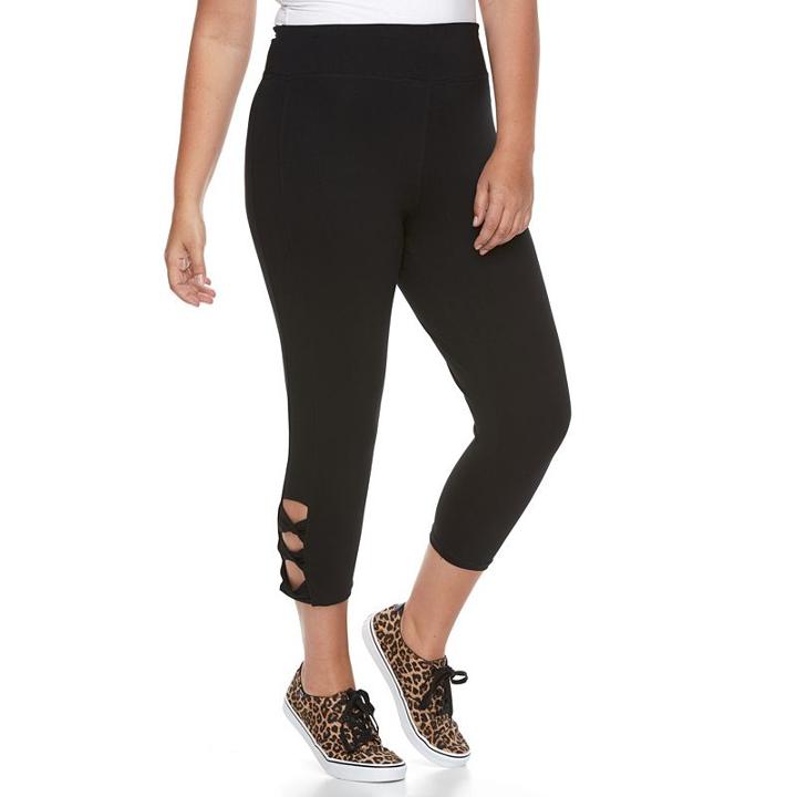 Plus Size French Laundry Cutout Capri Leggings, Women's, Size: 3xl, Oxford