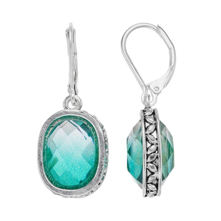 Napier Oval Nickel Free Drop Earrings, Women's, Blue