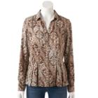 Women's Dana Buchman Release-pleat Shirt, Size: Small, Med Beige