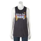 Juniors' Recycled Karma Sweeter Than Pez Burnout Graphic Tank, Girl's, Size: Medium, Black