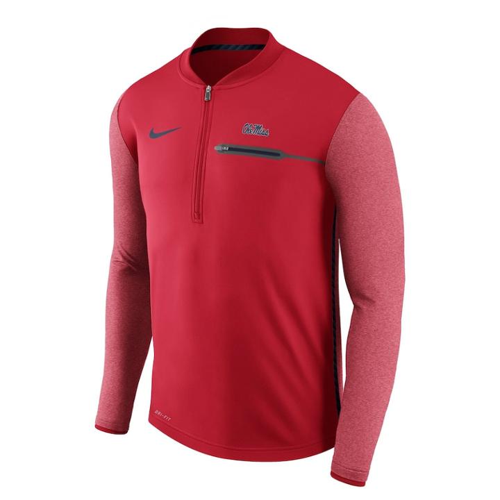 Men's Nike Ole Miss Rebels Coach Pullover, Size: Large, Red