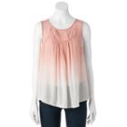 Juniors' Rewind Lace Yoke Crepe Tank, Girl's, Size: Small, Lt Orange