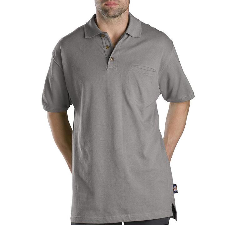 Men's Dickies Pique Polo, Size: Xl, Grey