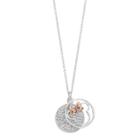 Disney's Minnie Mouse Silver Plated Crystal Disc Pendant Necklace, Women's, White