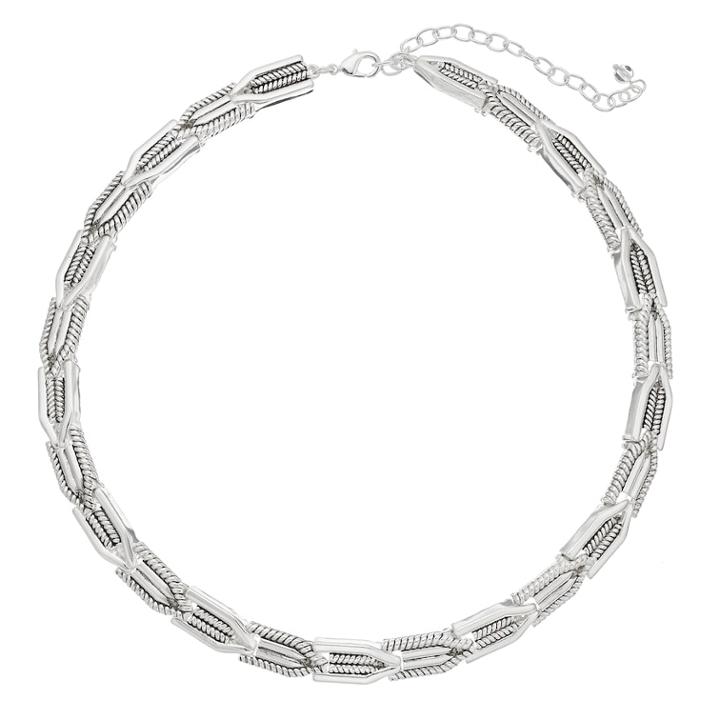Napier Textured Collar Necklace, Women's, Silver