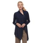 Women's Dana Buchman Long Sleeve Flyaway Top, Size: Xl, Blue (navy)