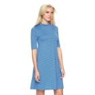 Women's Apt. 9&reg; Striped Mockneck Shift Dress, Size: Xl, Blue (navy)