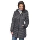 Women's Halitech Lightweight Packable Puffer Coat With Hood, Size: Large, Grey