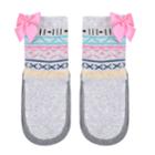 Baby Girl Jumping Beans&reg; Fairisle & Bow Slipper Socks, Size: 6-12 Months, Multicolor