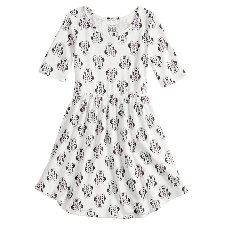 Disney's Minnie Mouse Girls 4-10 Print Skater Dress By Jumping Beans&reg;, Size: 10, Natural