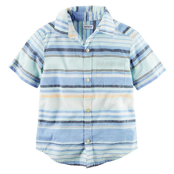 Boys 4-8 Carter's Striped Woven Button-front Shirt, Boy's, Size: 5, Ovrfl Oth