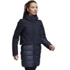 Women's Adidas Outdoor Hooded Climawarm Down Jacket, Size: Large, Med Blue