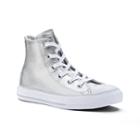 Kid's Converse Chuck Taylor All Star Stingray Leather High-top Sneakers, Size: 12, Silver