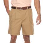 Men's Croft & Barrow&reg; Classic-fit Easy-care Flex-waist Stretch Pleated Shorts, Size: 36, Med Brown