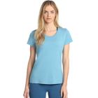 Women's Danskin Half Moon Short Sleeve Tee, Size: Medium, Light Blue