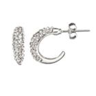 Duchess Of Dazzle Crystal Silver-plated Hoop Earrings, Women's, Grey