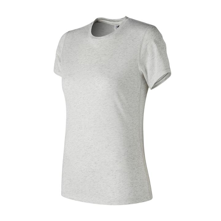 Women's New Balance Heather Tech Short Sleeve Tee, Size: Medium, White