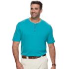 Big & Tall Croft & Barrow&reg; Classic-fit Easy-care Interlock Henley, Men's, Size: 4xlt, Turquoise/blue (turq/aqua)