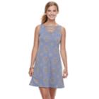 Juniors' Pink Republic Solid Strappy Trapeze Dress, Teens, Size: Xs, Blue