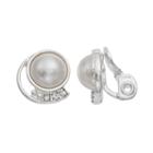 Napier Simulated Pearl Cabochon Nickel Free Clip On Earrings, Women's, White