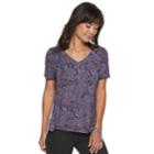 Women's Rock & Republic&reg; V-neck Boyfriend Tee, Size: Xxl, Purple