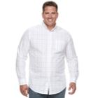 Big & Tall Croft & Barrow&reg; Regular-fit Plaid Button-down Shirt, Men's, Size: 3xl Tall, White