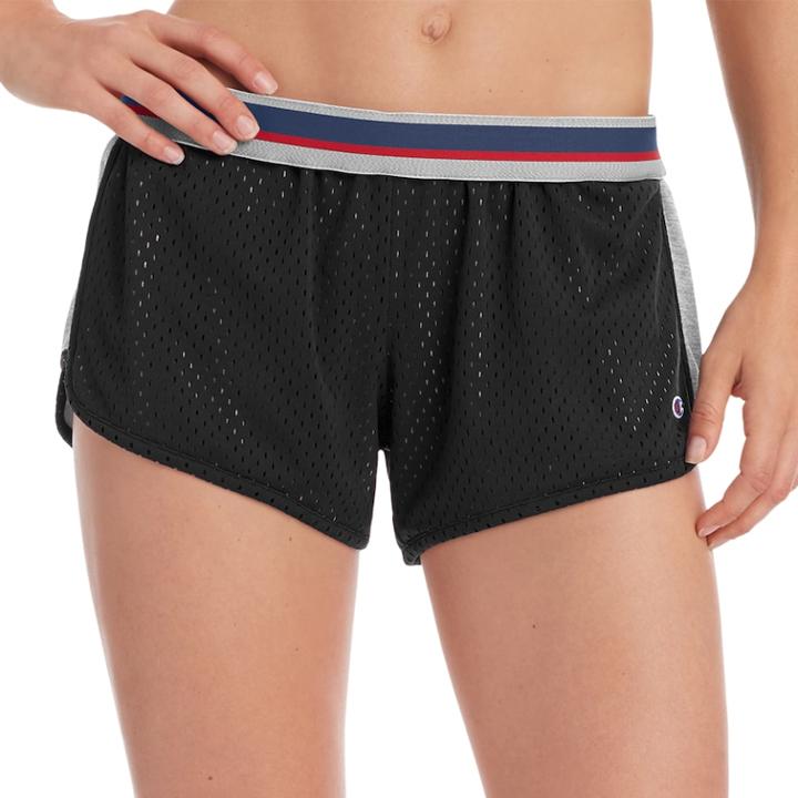 Women's Champion Reversible Mesh Jersey Shorts, Size: Medium, Black