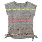 Girls 4-6x Oshkosh B'gosh&reg; Embellished Side-tie Tee, Size: 4, Light Grey