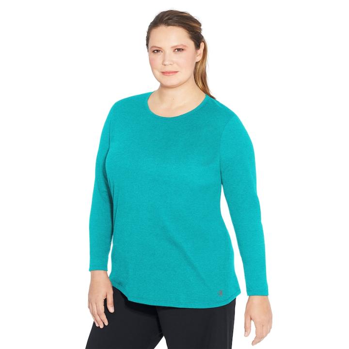 Plus Size Champion Jersey Long Sleeve Tee, Women's, Size: 1xl, Brt Blue
