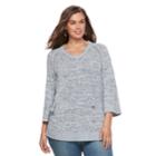 Plus Size Sonoma Goods For Life&trade; Pointelle Sweater, Women's, Size: 3xl, Light Blue