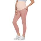 Maternity A:glow Belly Panel Cropped Skinny Pants, Women's, Size: 4-mat, Light Red
