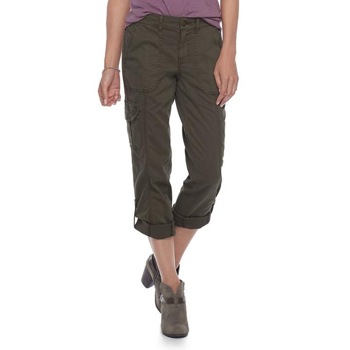 Petite Sonoma Goods For Life&trade; Twill Convertible Pants, Women's, Size: 6 Petite, Dark Green