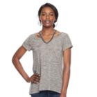 Women's Juicy Couture Embellished Cutout Tee, Size: Large, Med Beige