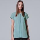Women's Simply Vera Vera Wang Essential Popover Top, Size: Xs, Med Blue