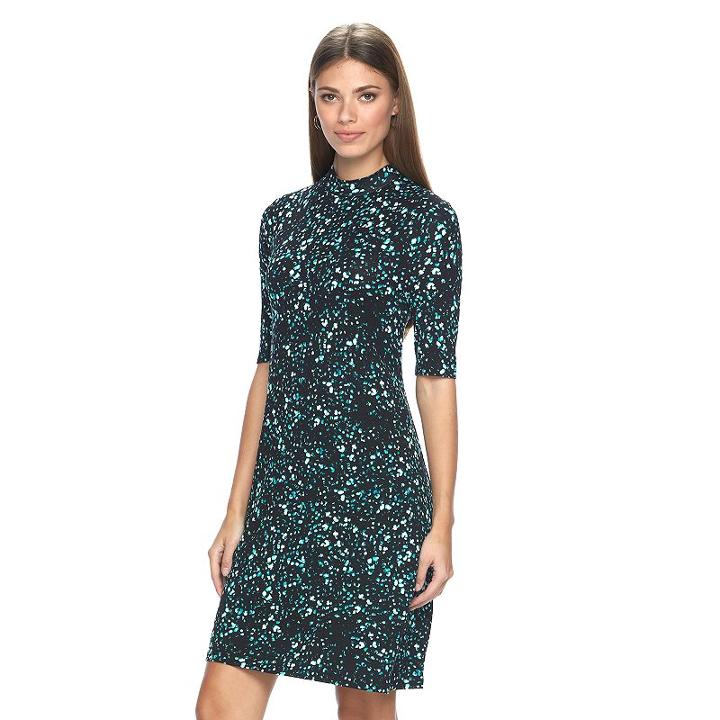 Women's Apt. 9&reg; Abstract Dot Shift Dress, Size: Xs, Black