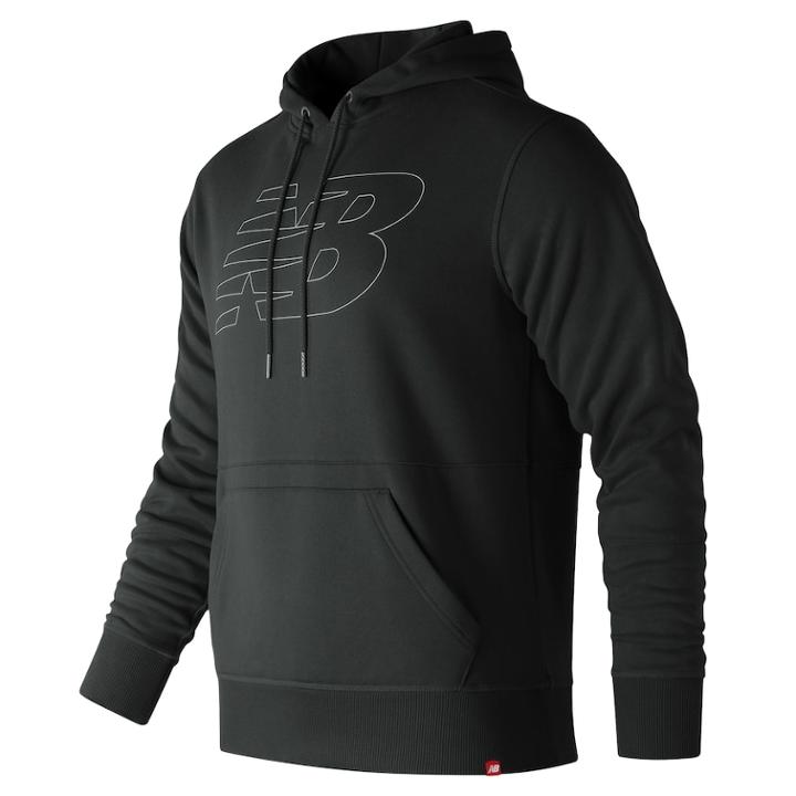 Men's New Balance Essential French Terry Pullover Hoodie, Size: Large, Black