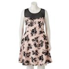 Juniors' Plus Size Trixxi Flocked Scuba Skater Dress, Girl's, Size: 2xl, Light Pink