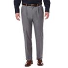 Men's Haggar Premium Comfort Stretch Classic-fit Pleated Dress Pants, Size: 36x31, Med Grey
