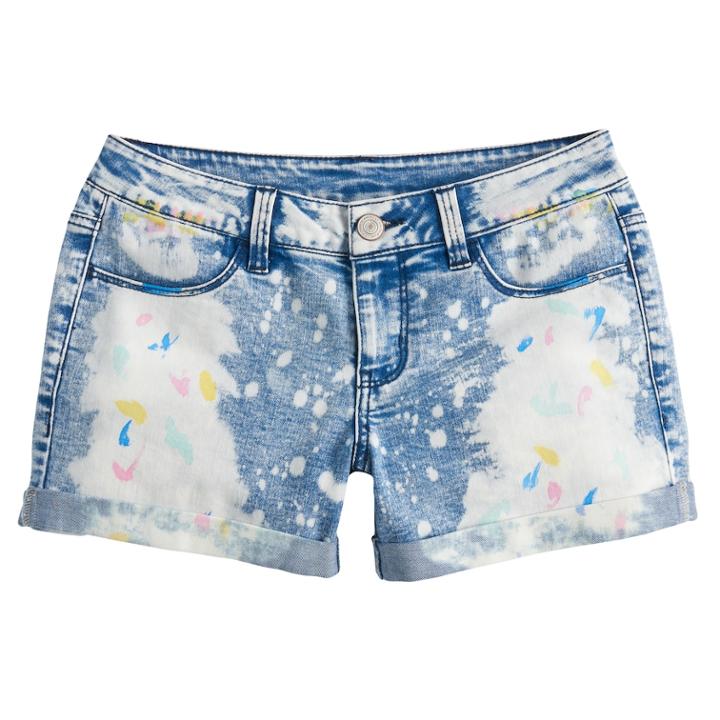 Girls 7-16 & Plus Size So&reg; Rolled Cuff Shortie Jean Shorts, Size: 12, Light Blue